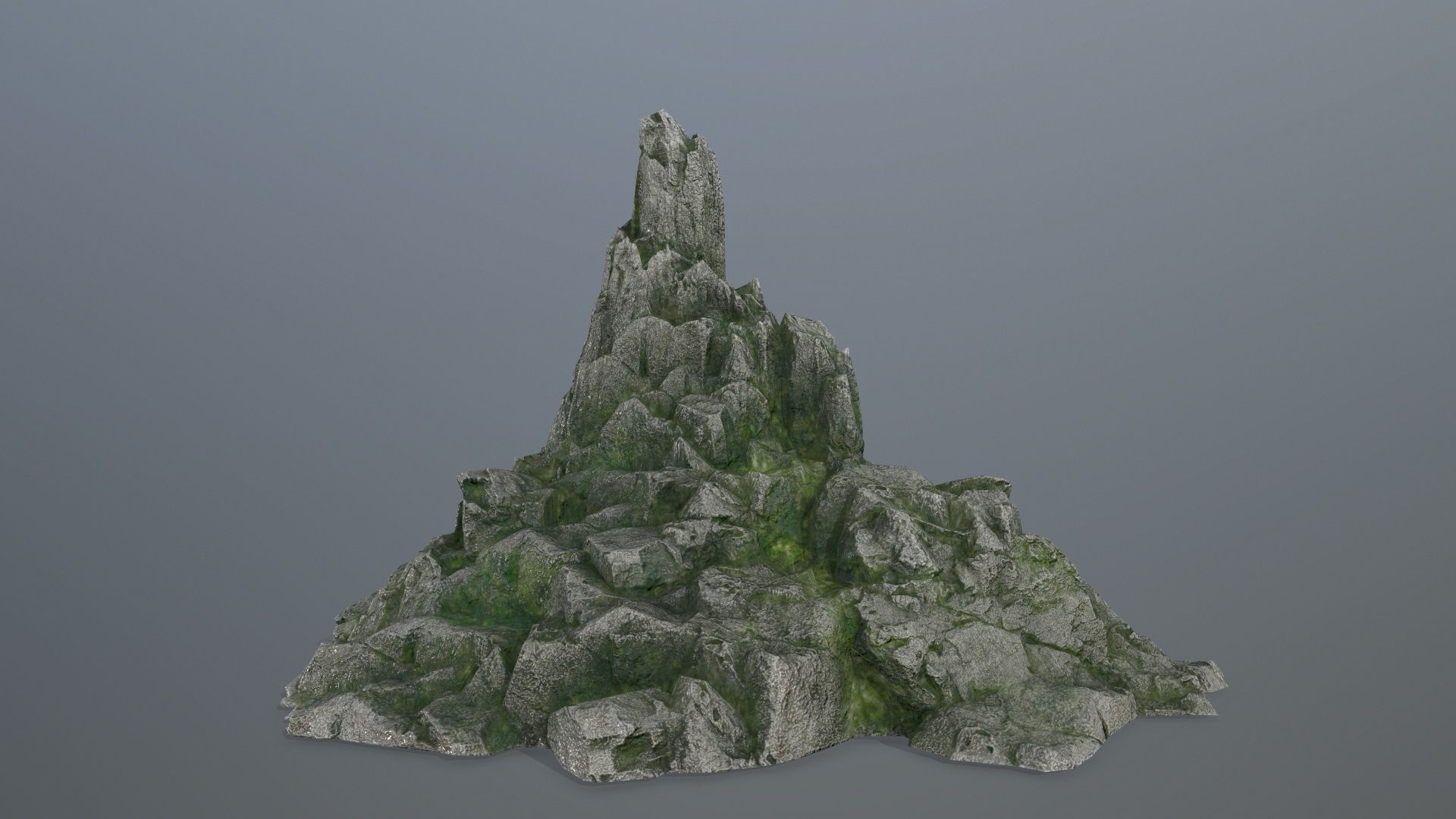 rocks rock with moss Low-poly 3D model_7