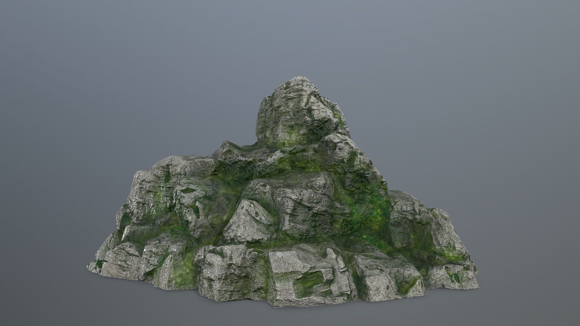 rocks rock with moss Low-poly 3D model_6