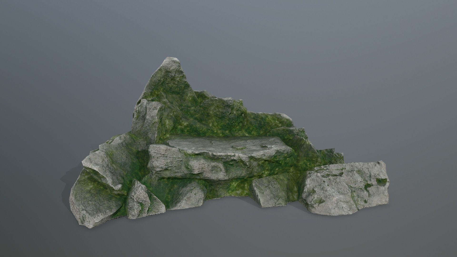 rocks rock with moss Low-poly 3D model_18