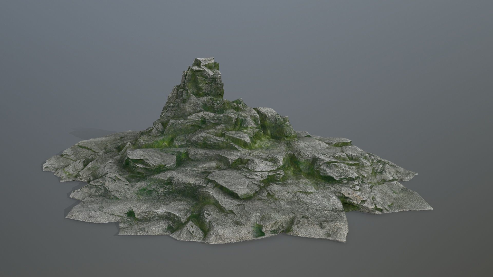 rocks rock with moss Low-poly 3D model_9