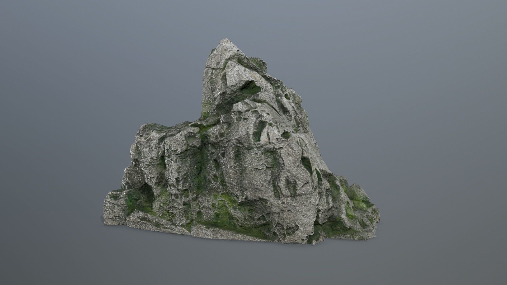 rocks rock with moss Low-poly 3D model_4