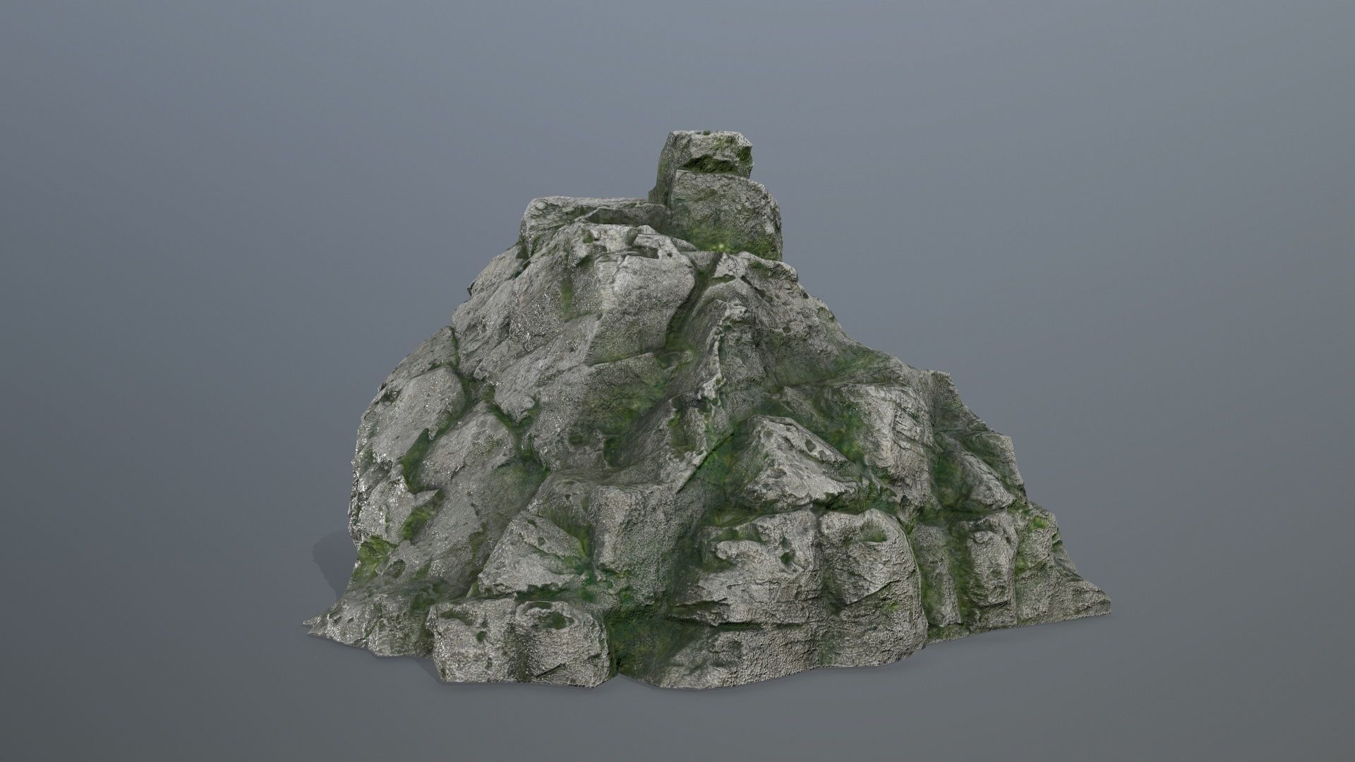 rocks rock with moss Low-poly 3D model_3