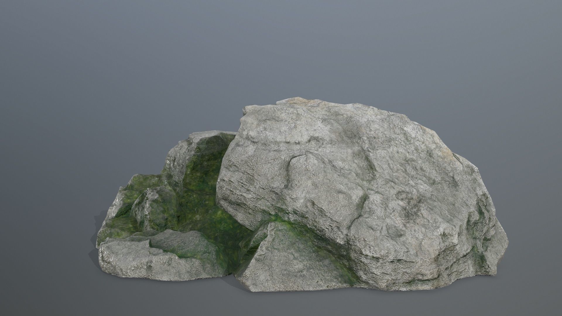 rocks rock with moss Low-poly 3D model_23