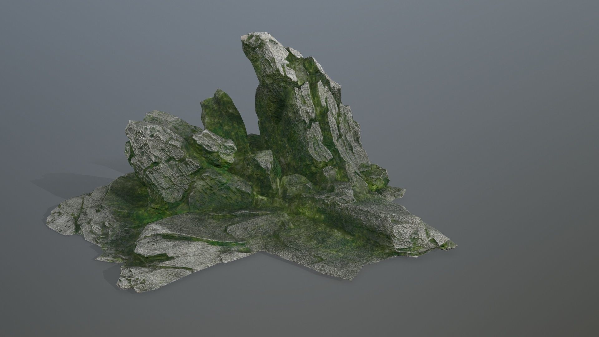 rocks rock with moss Low-poly 3D model_12