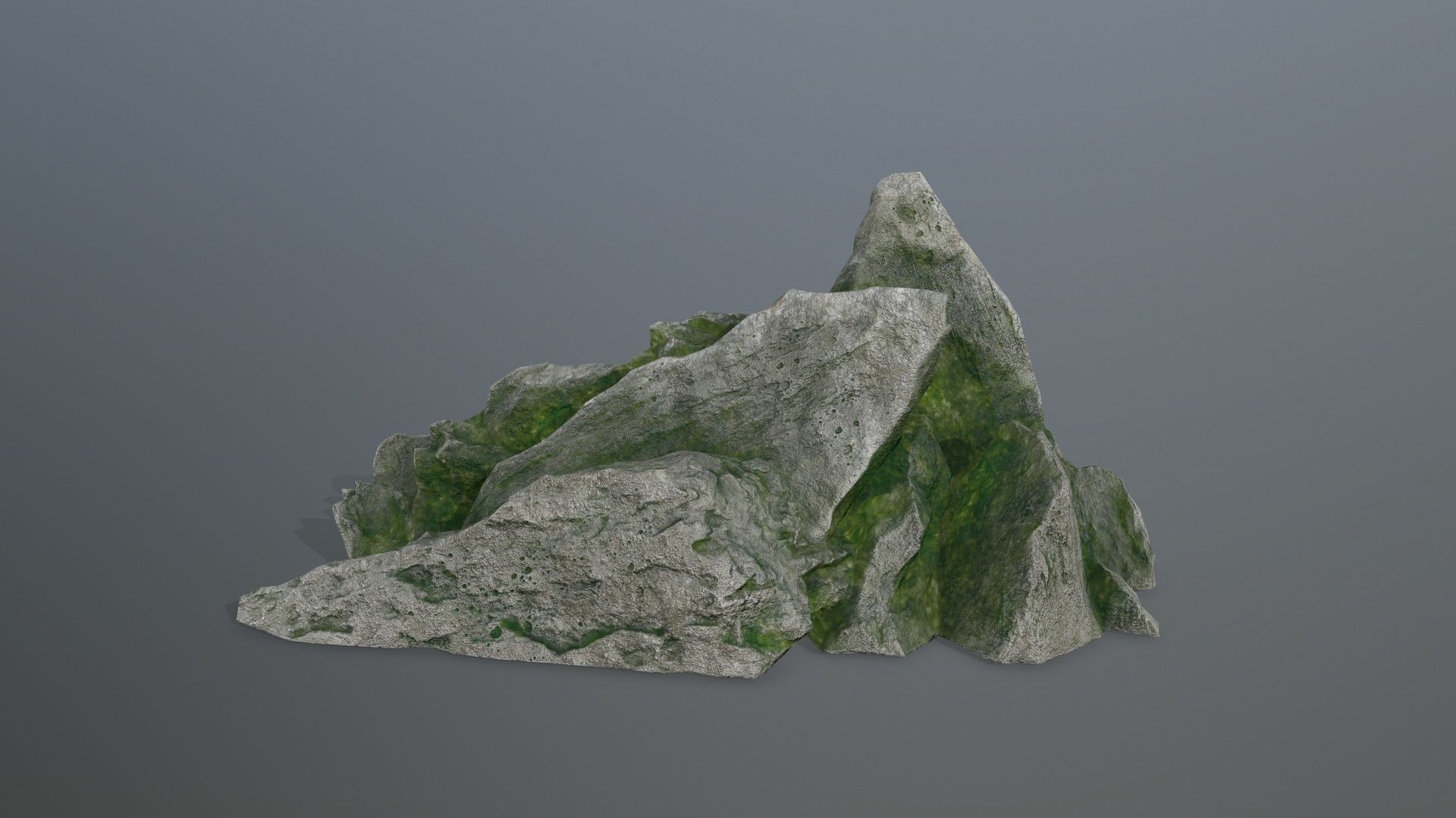 rocks rock with moss Low-poly 3D model_20
