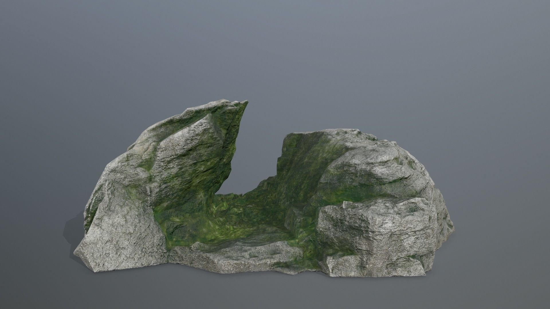 rocks rock with moss Low-poly 3D model_21