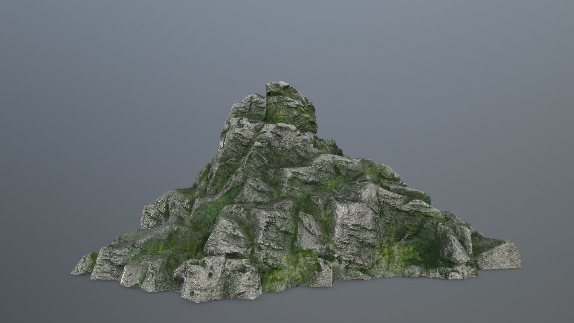 rocks rock with moss Low-poly 3D model_5