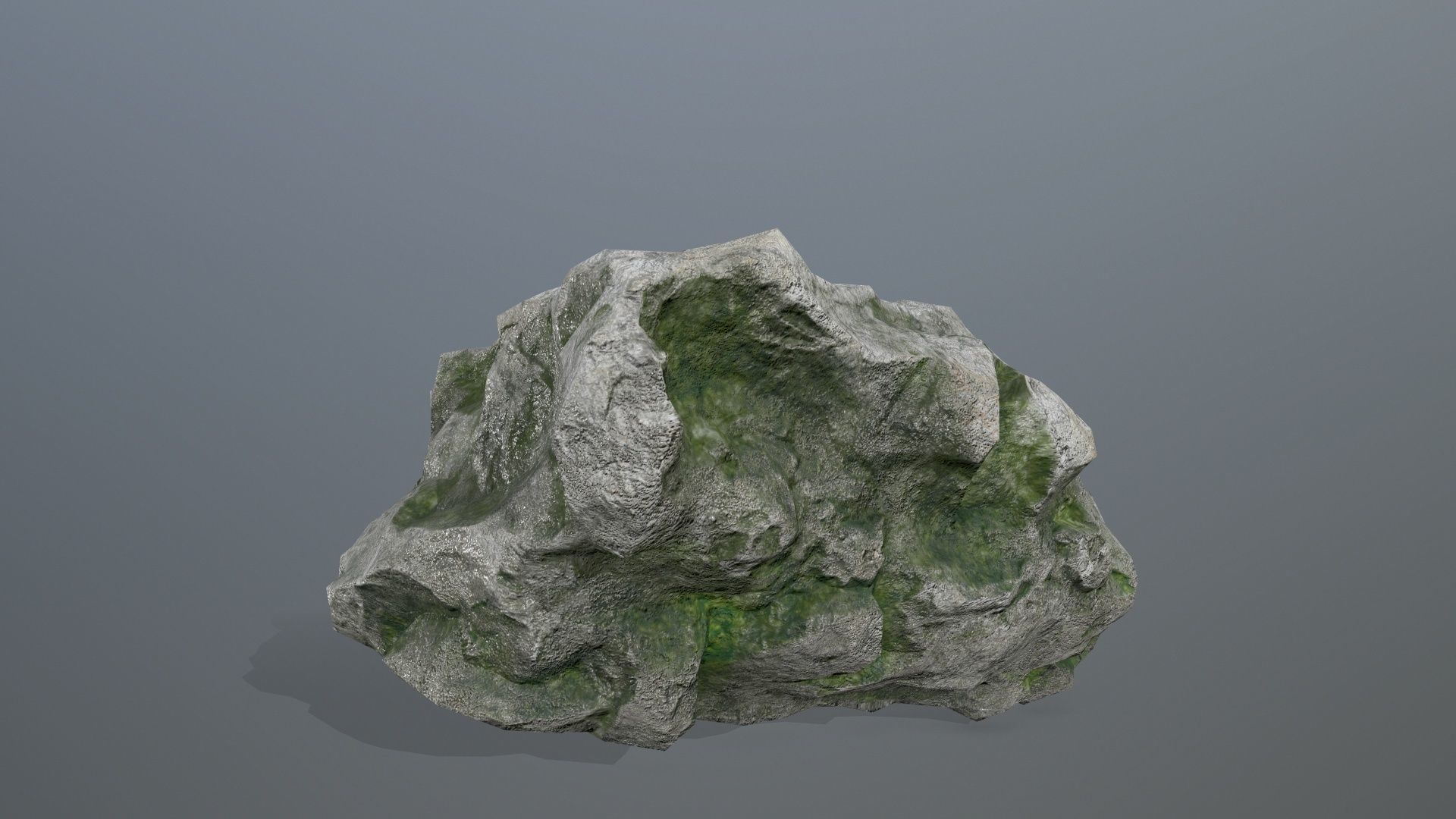 rocks rock with moss Low-poly 3D model_2