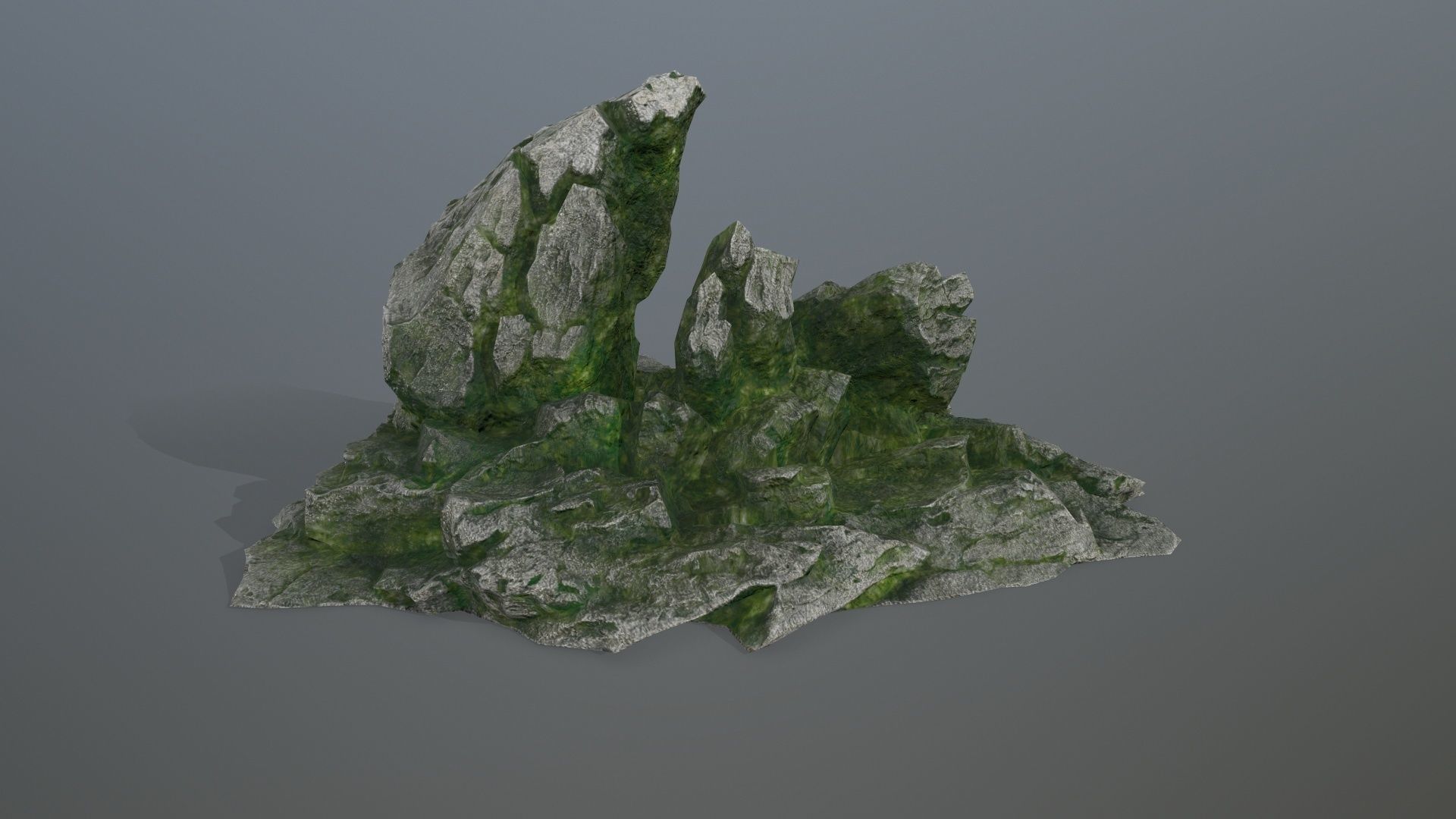 rocks rock with moss Low-poly 3D model_11