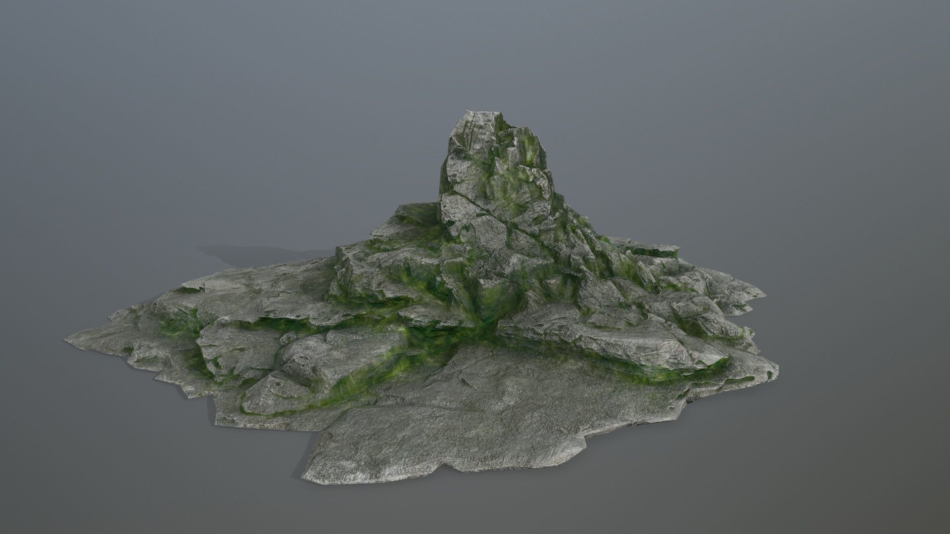 rocks rock with moss Low-poly 3D model_10