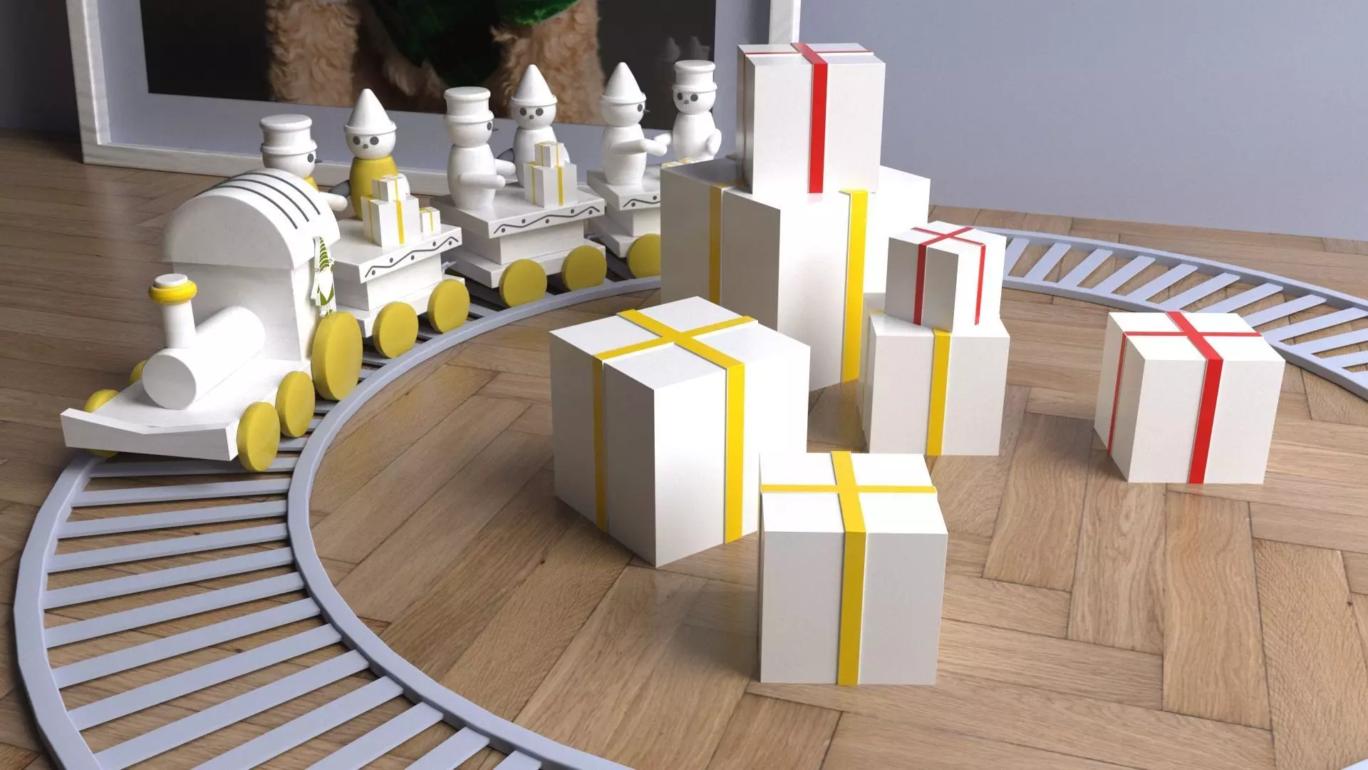 Train 3D Toys Room Low-poly 3D model
