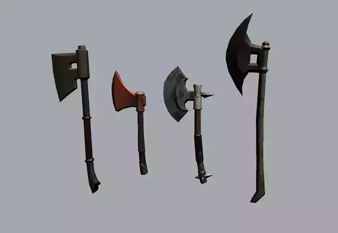 3D Low poly  Axes Collections model