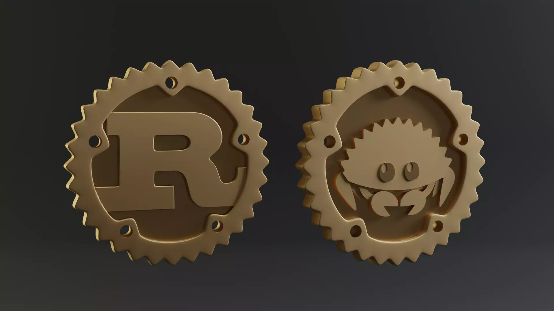 Coin for Rust Logo and Ferris 3D print model