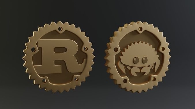 Coin for Rust Logo and Ferris 3D print model