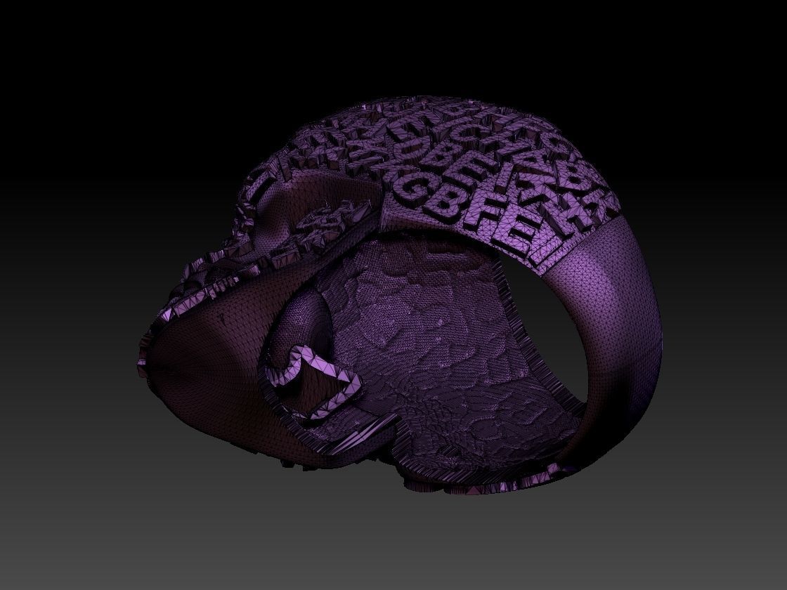 skull ring  3D print model_11