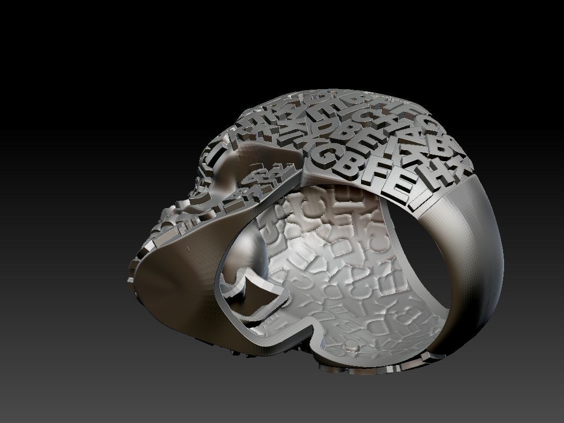 skull ring  3D print model_10
