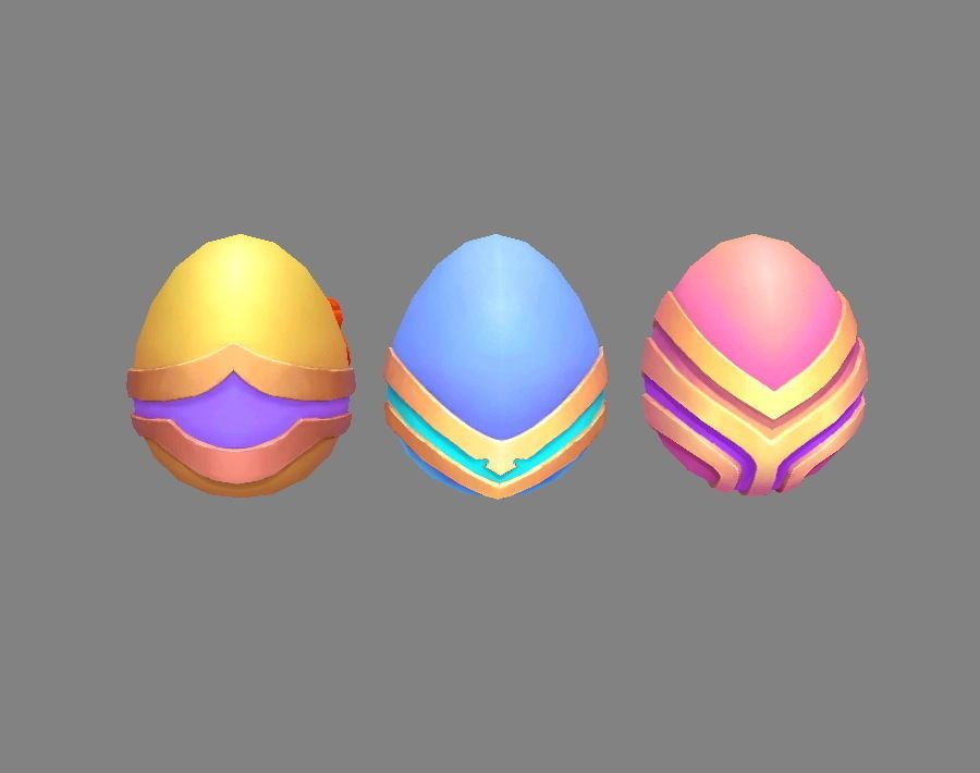 Cartoon Easter eggs Low-poly 3D model_2
