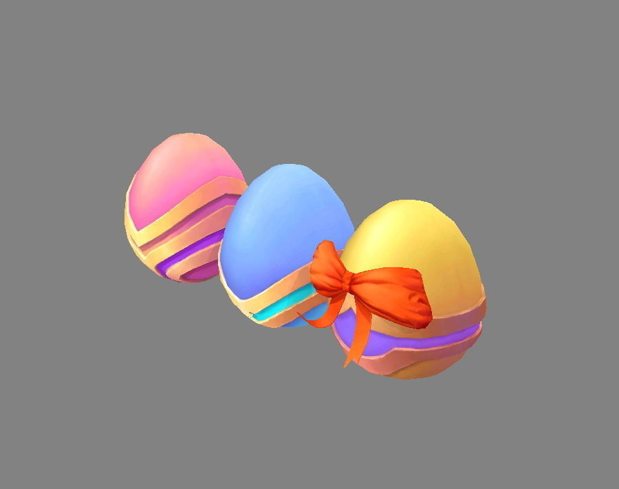 Cartoon Easter eggs Low-poly 3D model_1