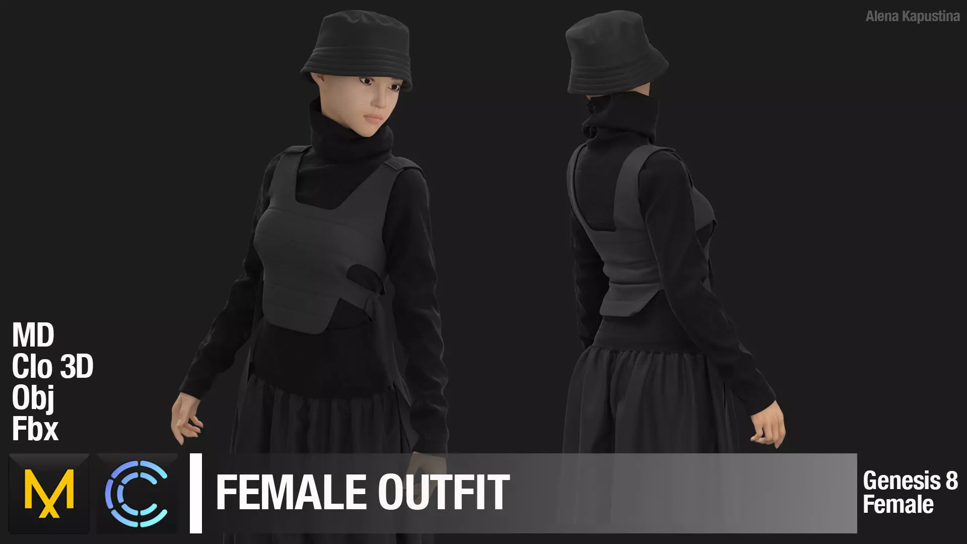Female Outfit Marvelous Designer 3D model | CGTrader