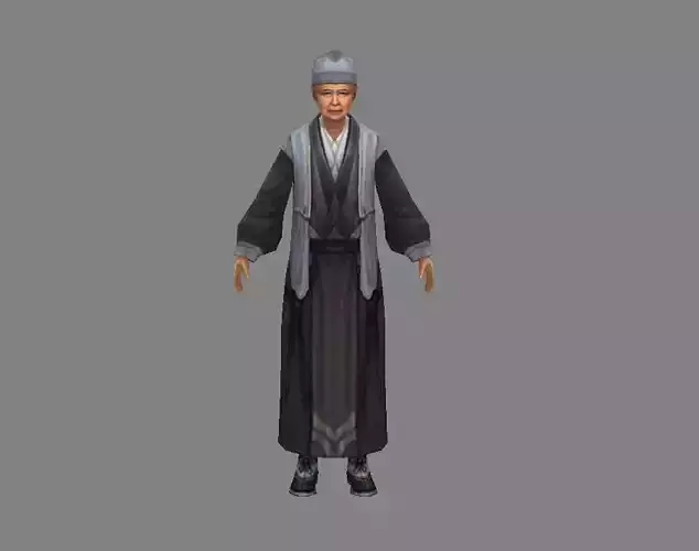 Old nun Low-poly 3D model
