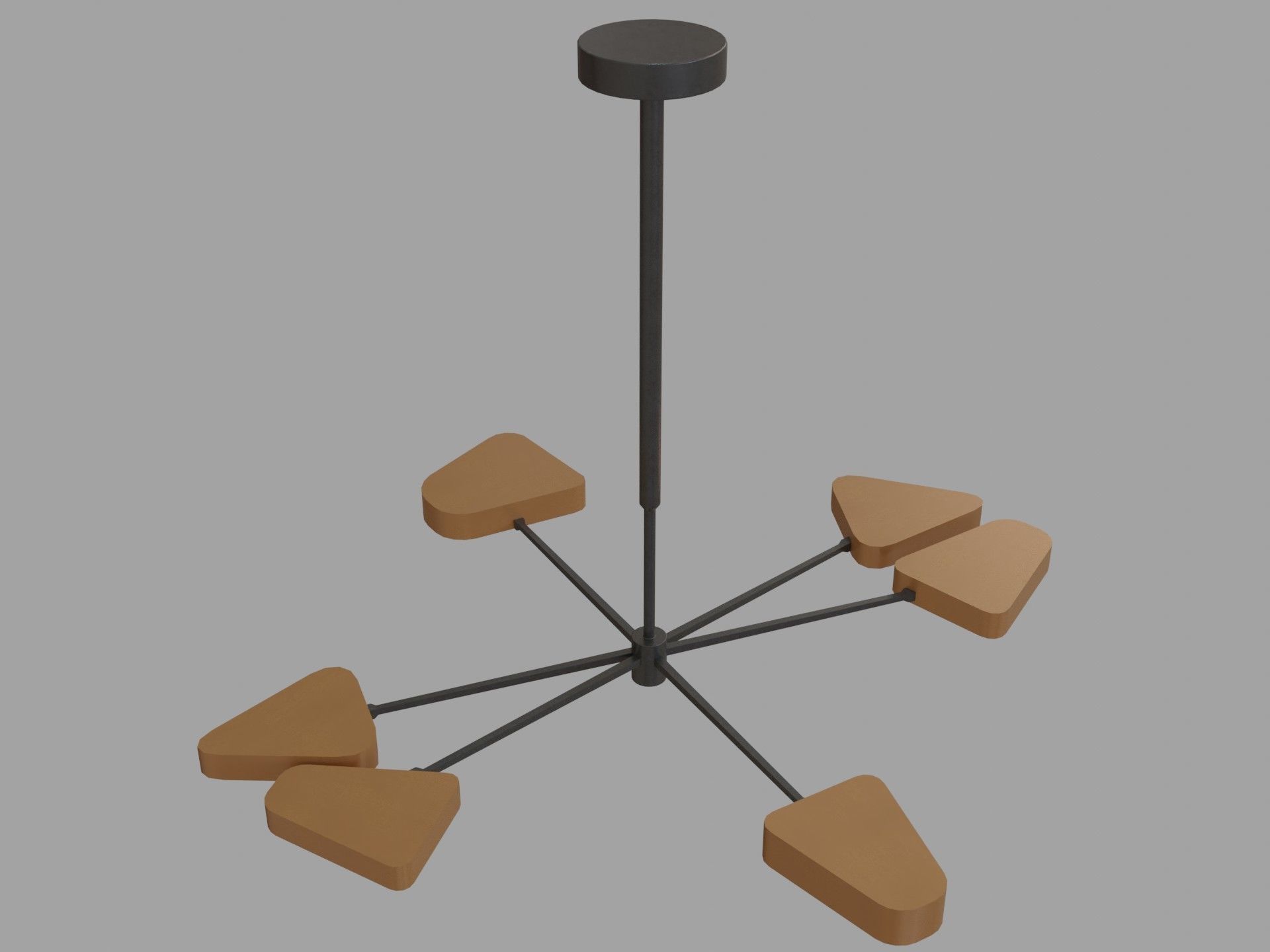 Staggered Glass 6 Light Chandelier Low-poly 3D model_2