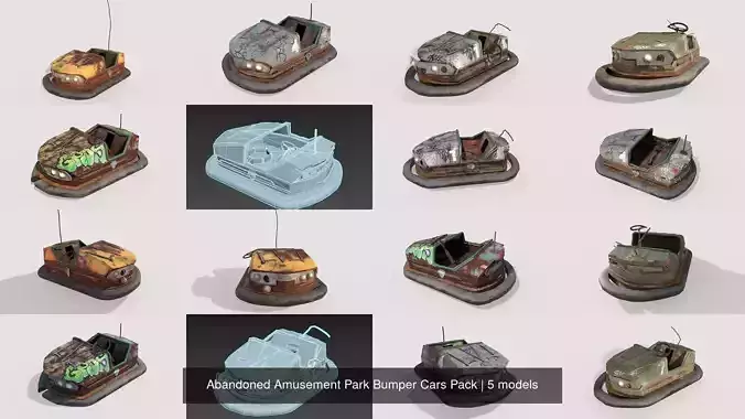 Abandoned Amusement Park Bumper Cars Pack