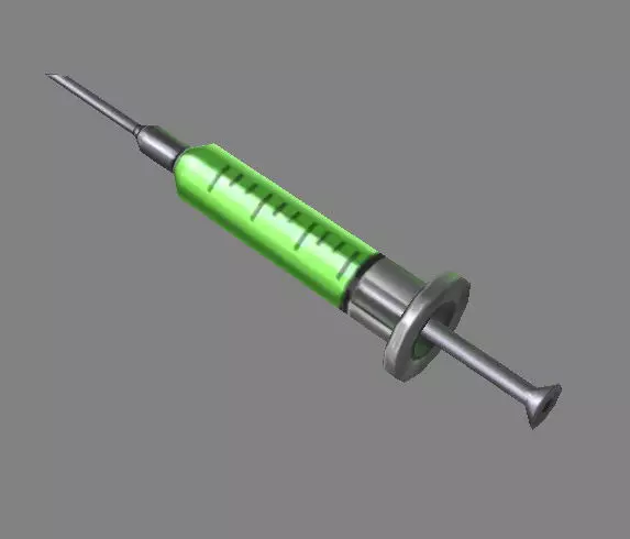 Cartoon syringe-green Low-poly 3D model_0