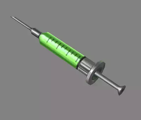 Cartoon syringe-green