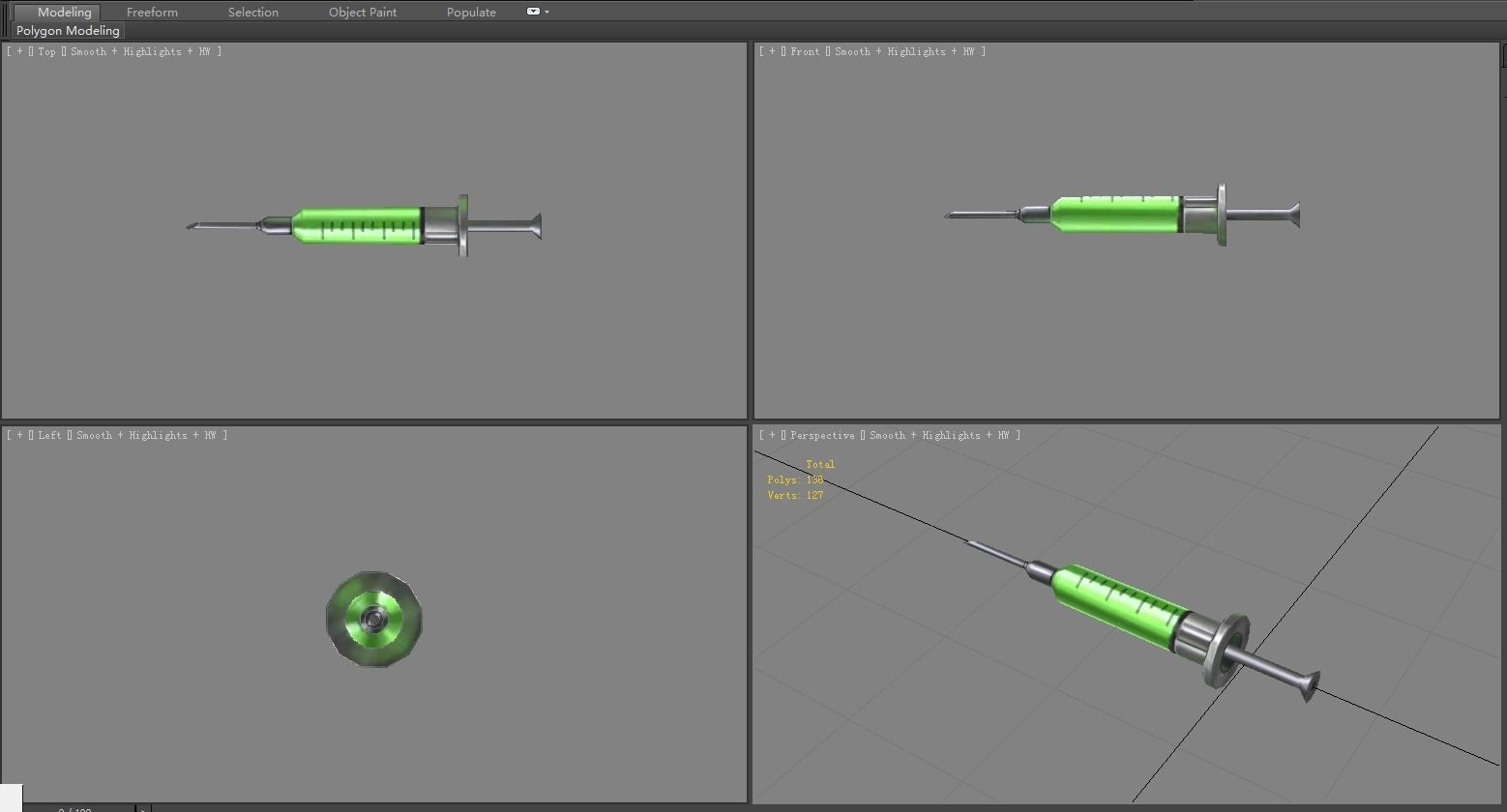 Cartoon syringe-green Low-poly 3D model_2