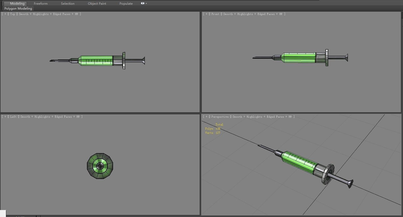 Cartoon syringe-green Low-poly 3D model_3