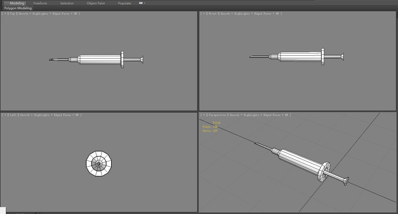 Cartoon syringe-green Low-poly 3D model_4