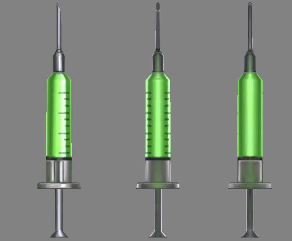 Cartoon syringe-green Low-poly 3D model_1