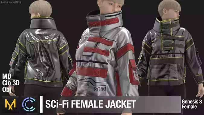 Sci-Fi Female Jacket  Marvelous Designer 3D model