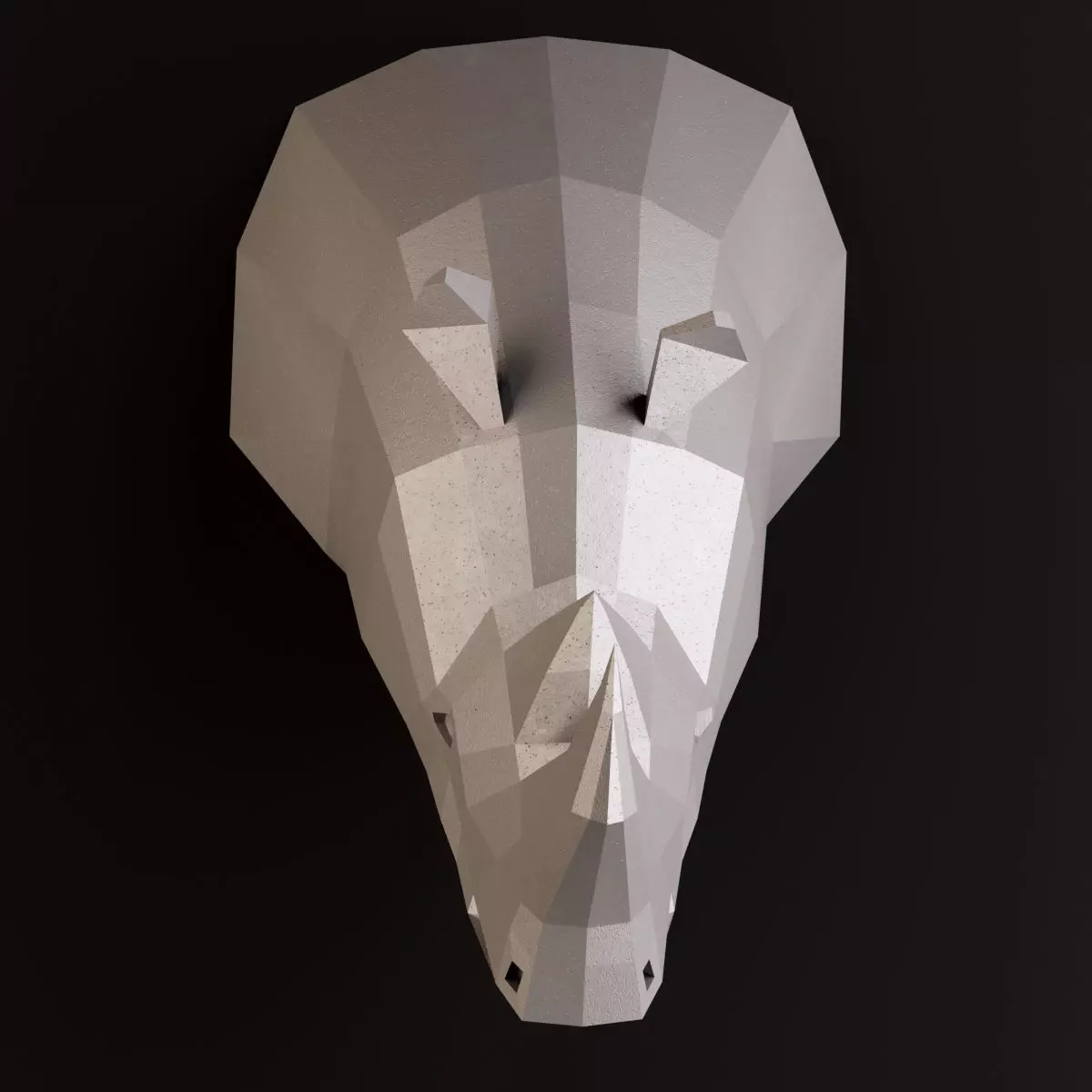 Rhinoceros low poly head 3D model_0