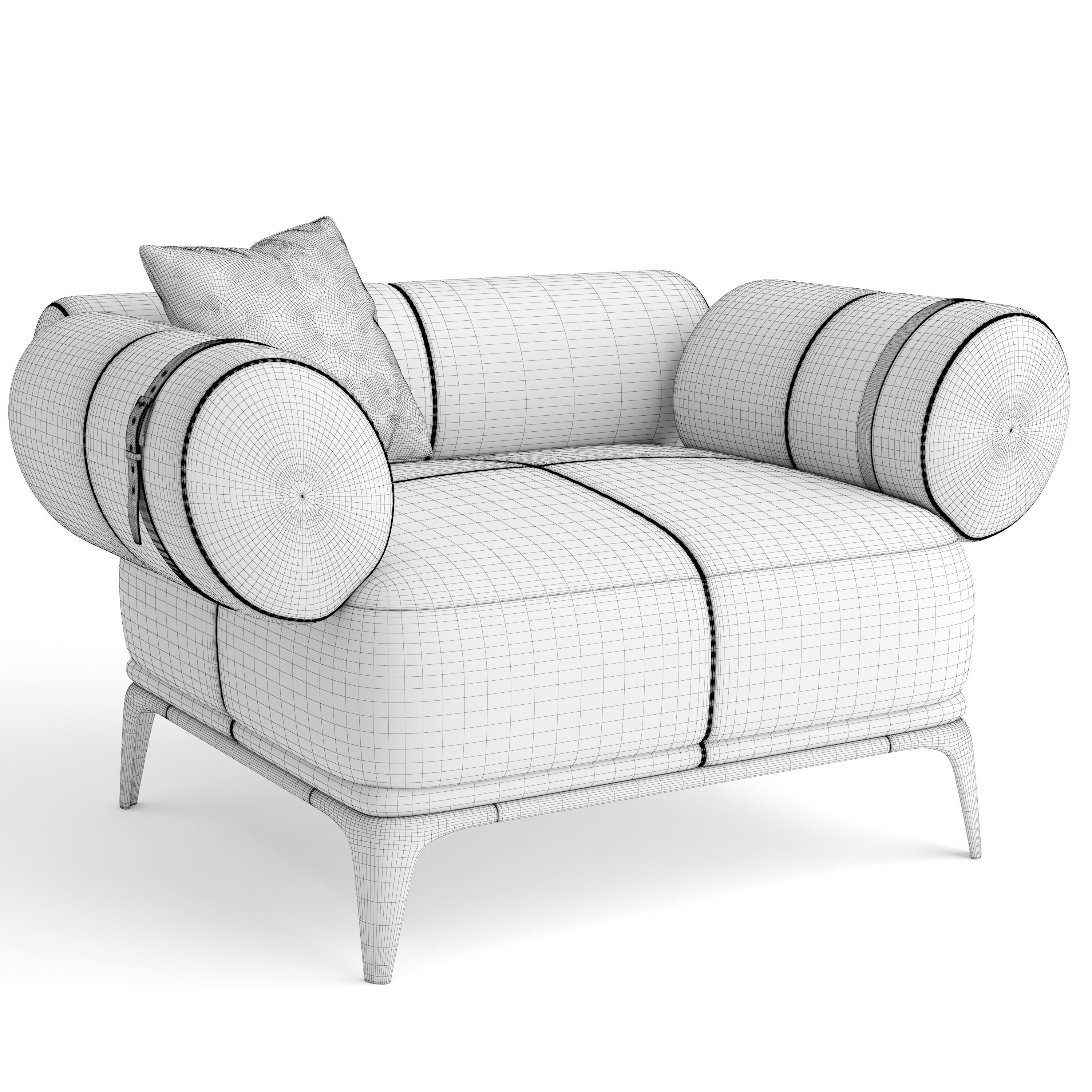 Gianfranco Ferre Phoenix armchair 3D model_5