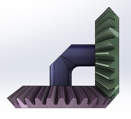 Straight bevel gear transmission-2 gears Free 3D print model