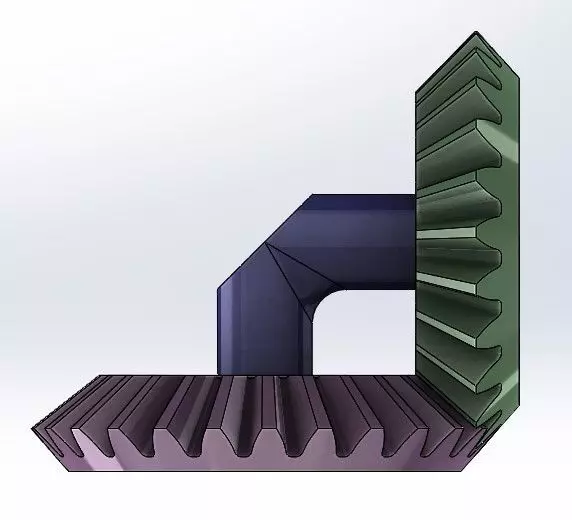 Straight bevel gear transmission-2 gears Free 3D print model