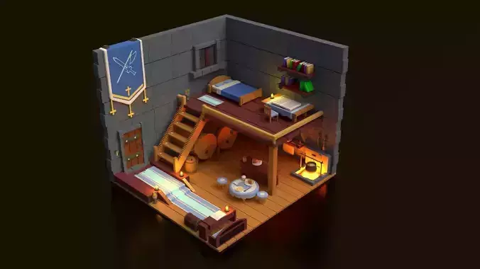 Isometric guild house