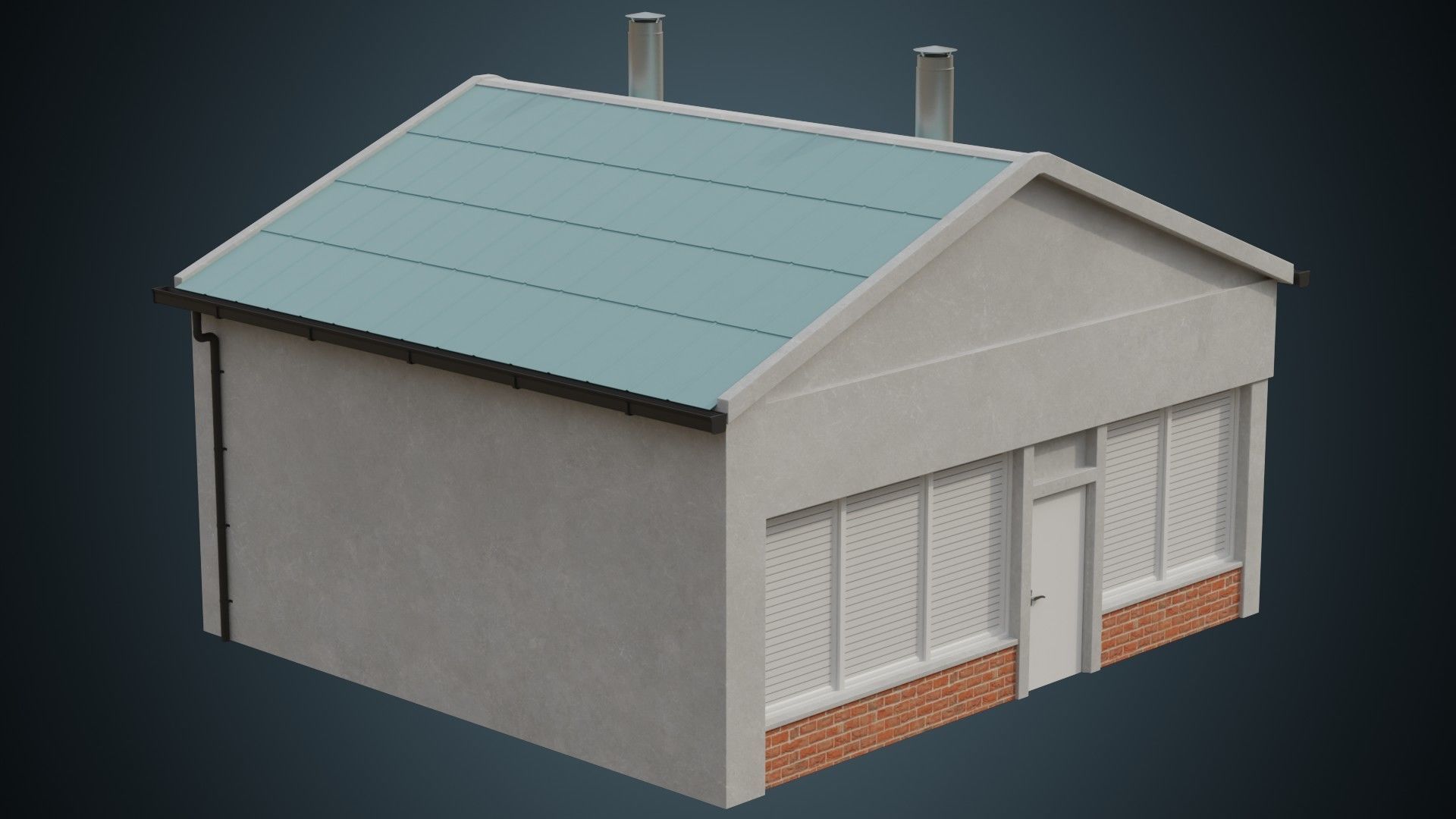 Building 1A Low-poly 3D model_1