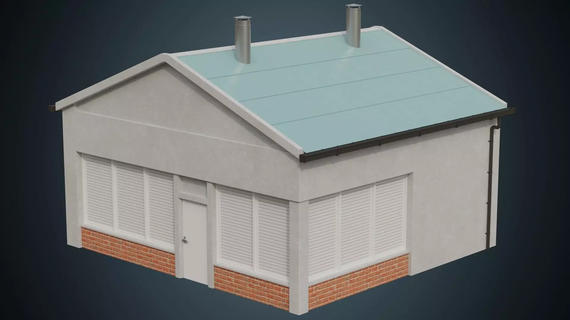 Building 1A Low-poly 3D model_0