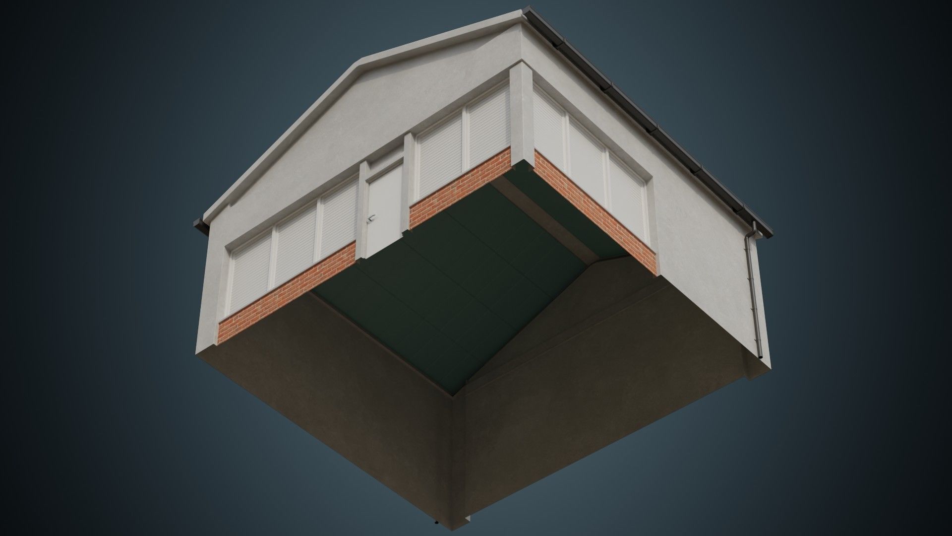 Building 1A Low-poly 3D model_4