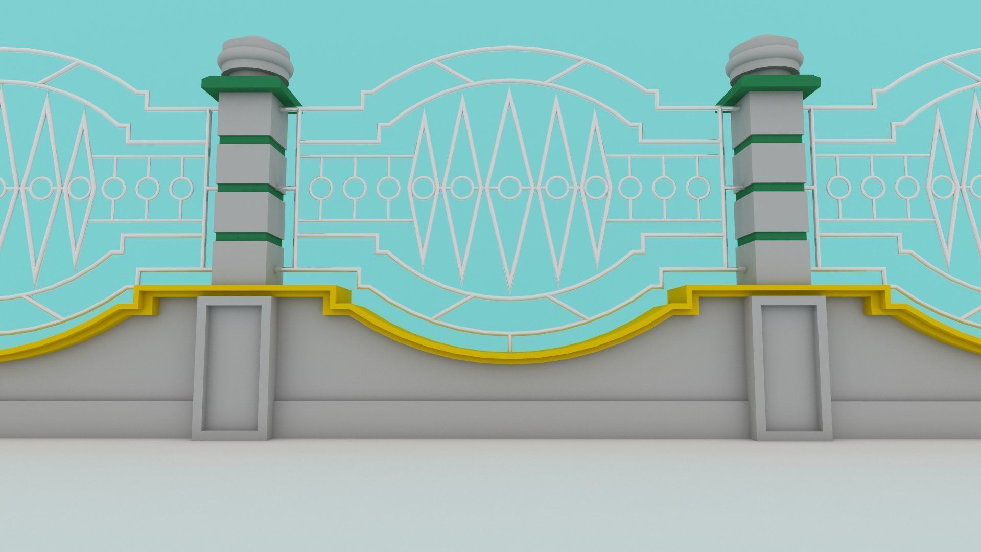 fence architectural Low-poly 3D model_5