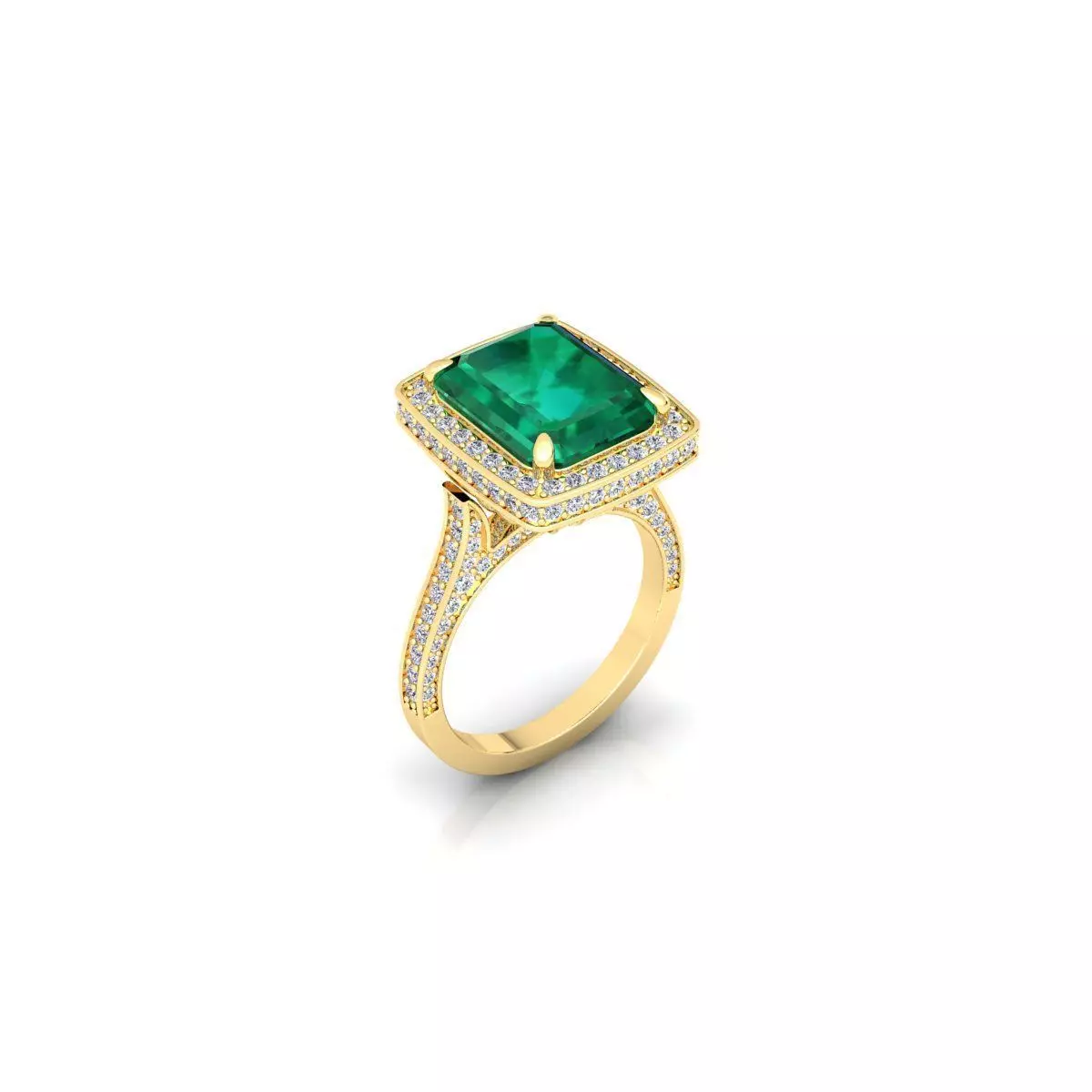 Big Emrald Ring 3d Model 3D print model_0