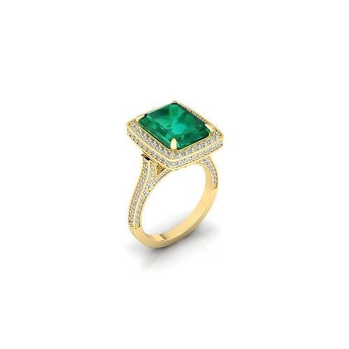 Big Emrald Ring 3d Model  3D print model