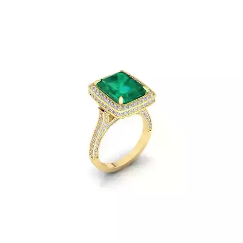 Big Emrald Ring 3d Model  3D print model