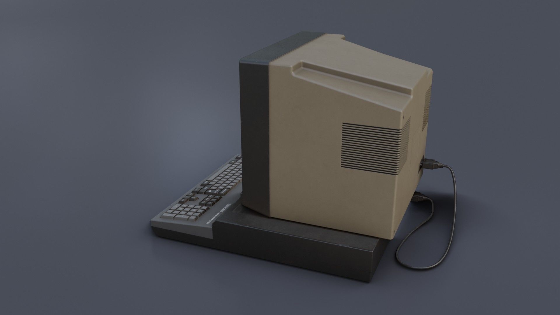 Old Home Computer - Microcomputer Low-poly 3D model_14