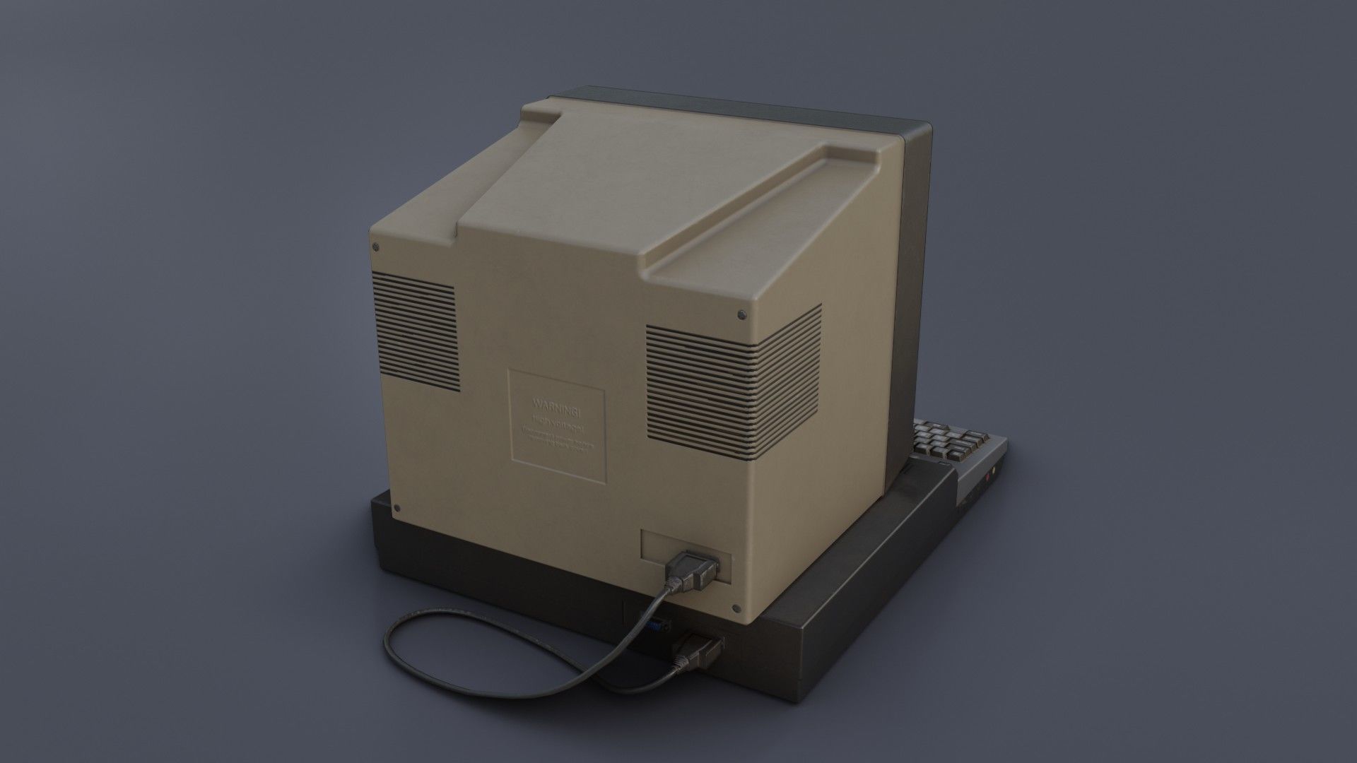 Old Home Computer - Microcomputer Low-poly 3D model_23