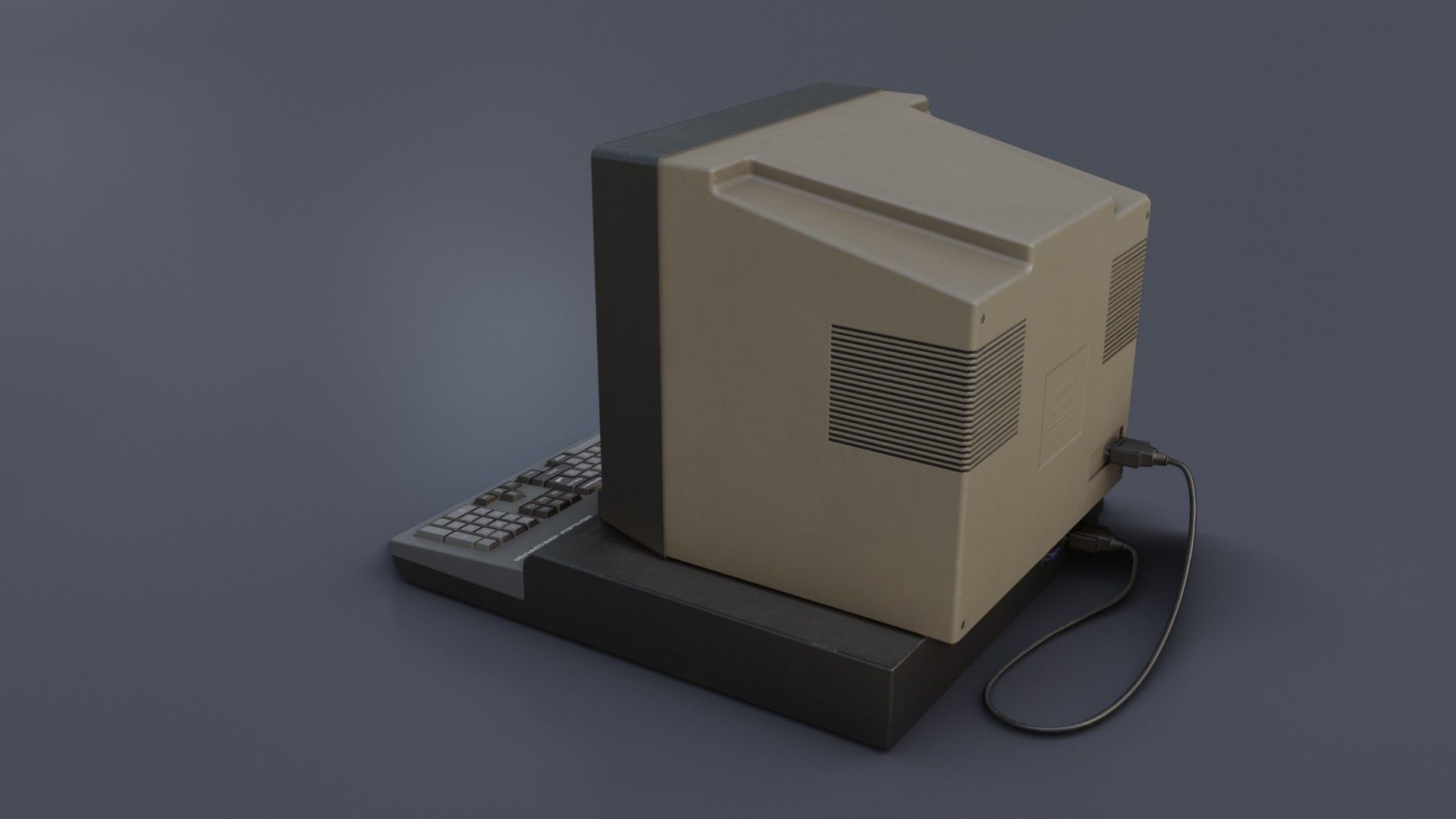 Old Home Computer - Microcomputer Low-poly 3D model_15