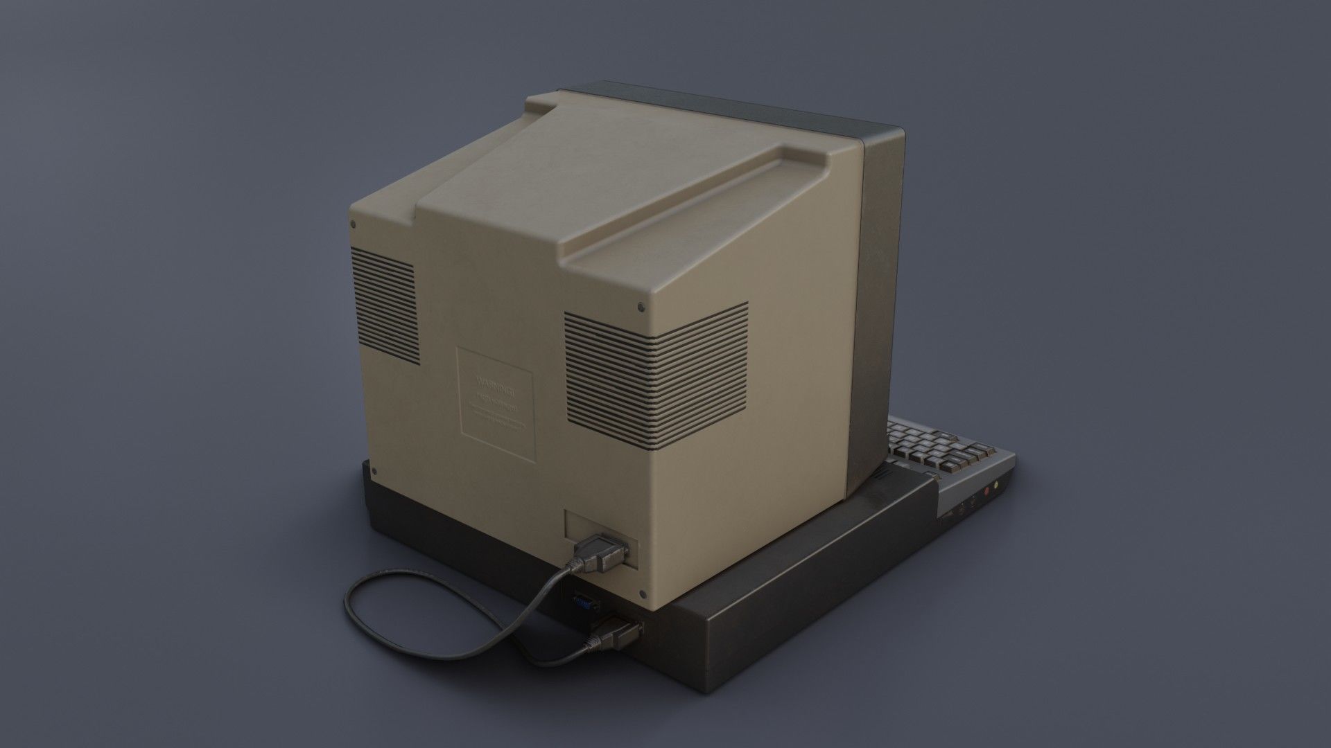 Old Home Computer - Microcomputer Low-poly 3D model_24