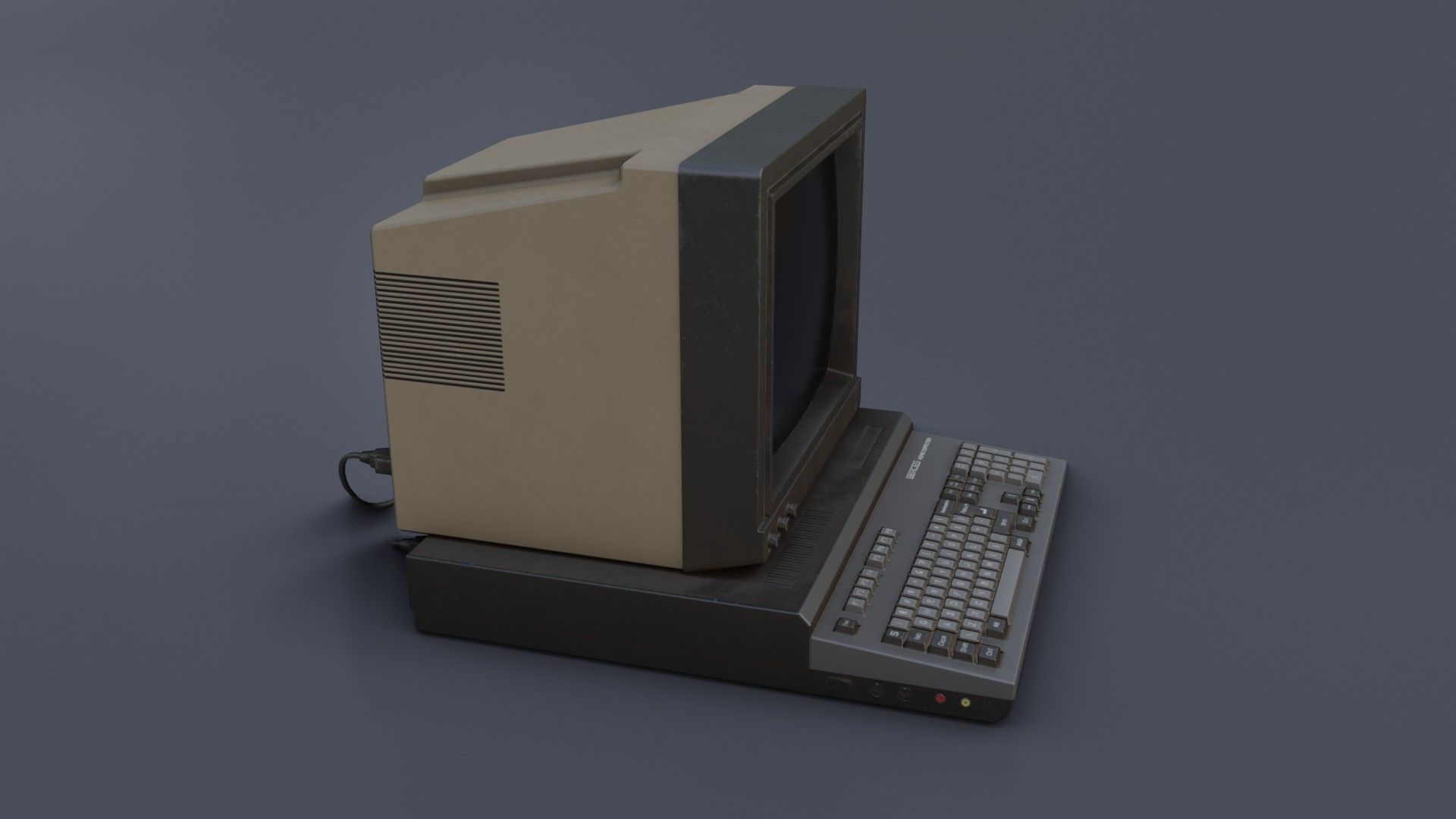 Old Home Computer - Microcomputer Low-poly 3D model_30